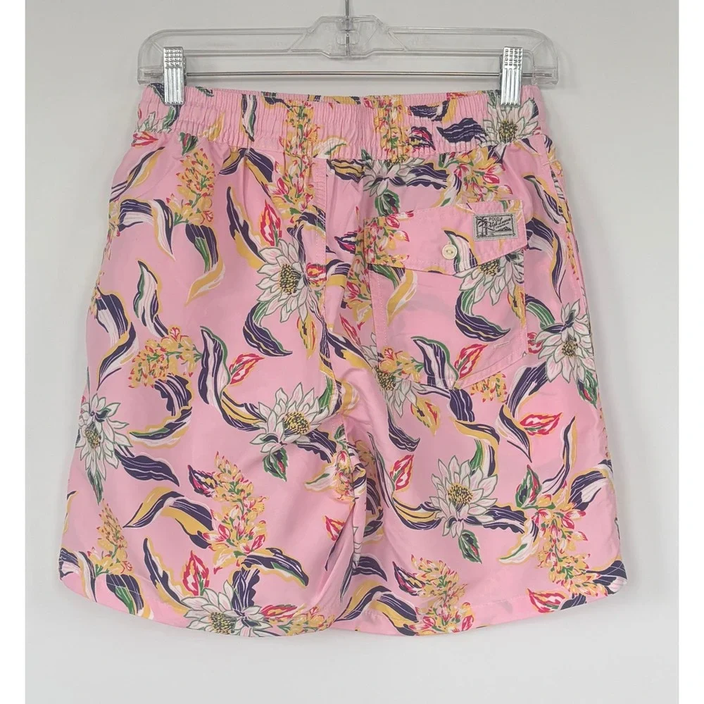 Polo Ralph Lauren Floral Aloha Men S Swimsuit Swim Short Tropical Print Pink New
